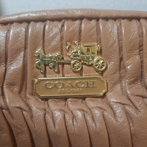 🔥NEW COACH Madison Gathered Leather Lindsey N/S 33371E Camel/Gold - Vintage!